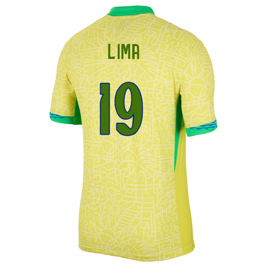 Kids Football Brazil Felipe Lima #19 Yellow Home Jersey 24-26 T-Shirt Australia