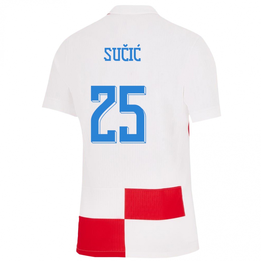 Kids Football Croatia Luka Sucic #25 White Red Home Jersey 24-26 T-Shirt Australia