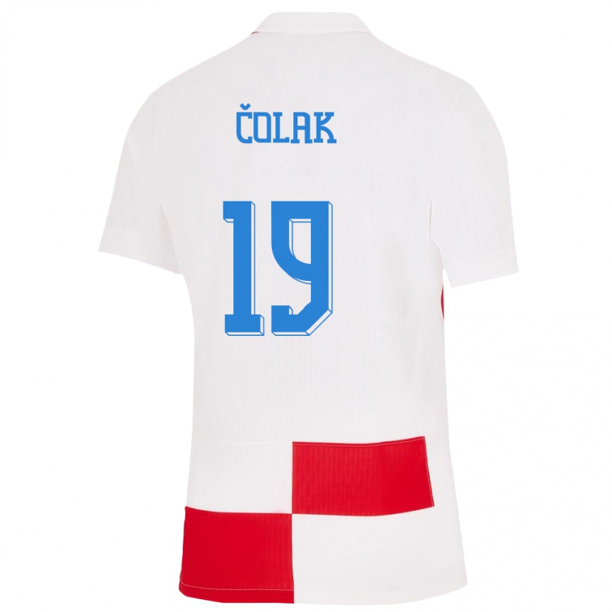 Kids Football Croatia Antonio Colak #19 White Red Home Jersey 24-26 T-Shirt Australia