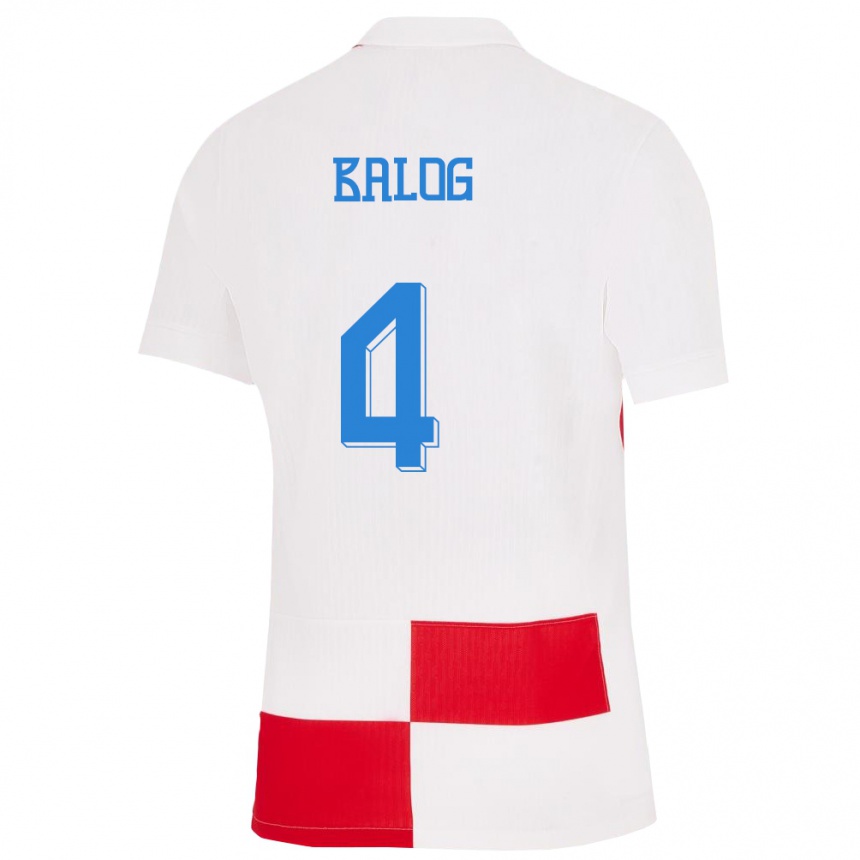 Kids Football Croatia Leonarda Balog #4 White Red Home Jersey 24-26 T-Shirt Australia