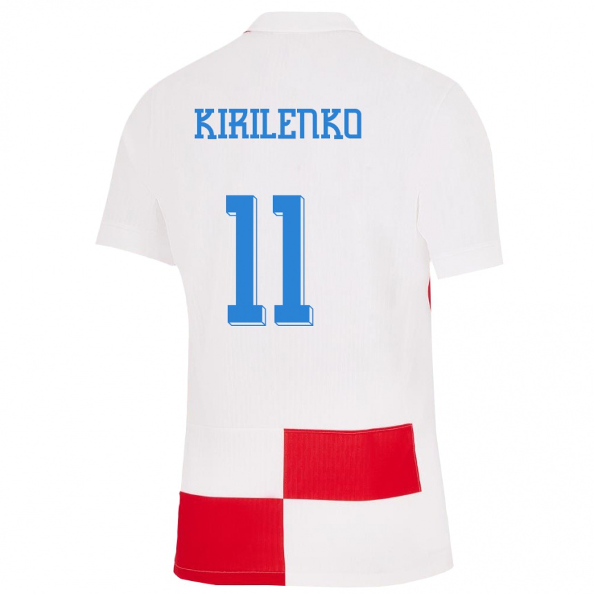 Kids Football Croatia Ivana Kirilenko #11 White Red Home Jersey 24-26 T-Shirt Australia