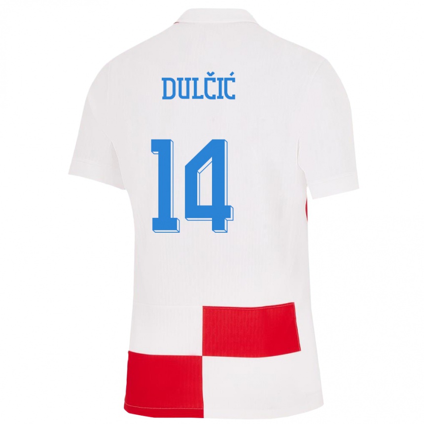 Kids Football Croatia Antonia Dulcic #14 White Red Home Jersey 24-26 T-Shirt Australia