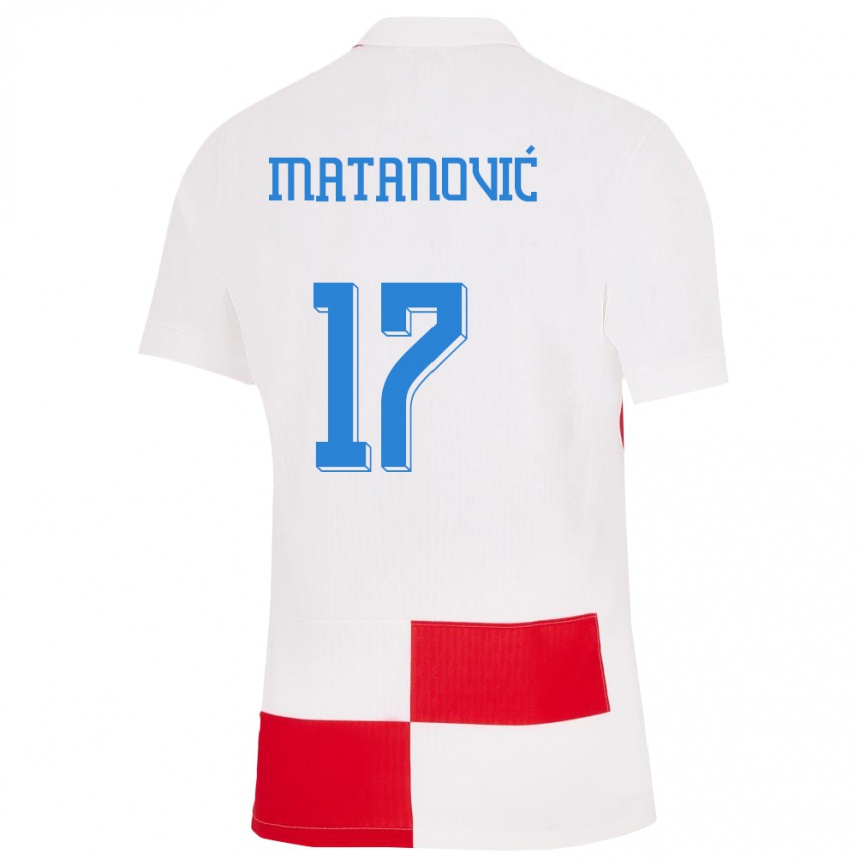 Kids Football Croatia Igor Matanovic #17 White Red Home Jersey 24-26 T-Shirt Australia