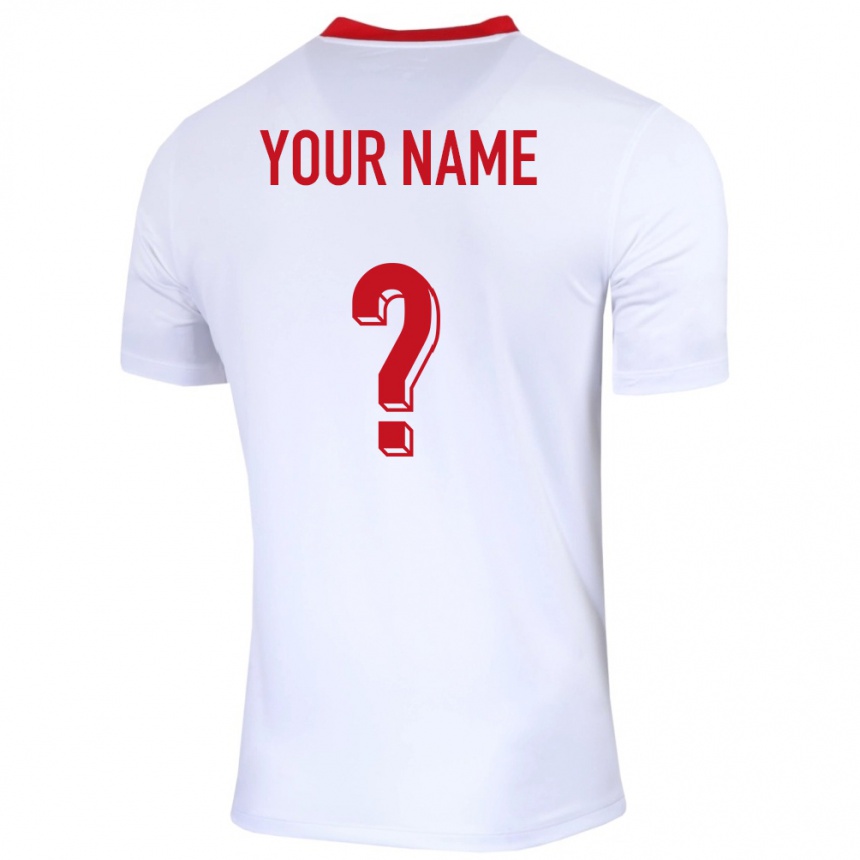 Kids Football Poland Your Name #0 White Home Jersey 24-26 T-Shirt Australia