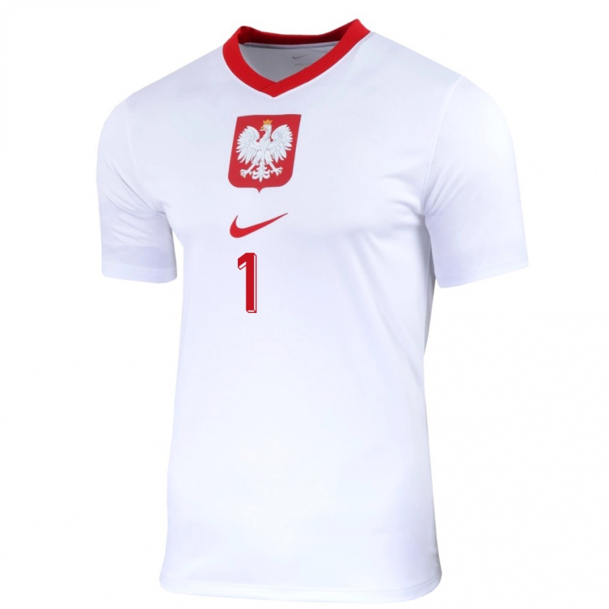 Kids Football Poland Oliwier Zych #1 White Home Jersey 24-26 T-Shirt Australia