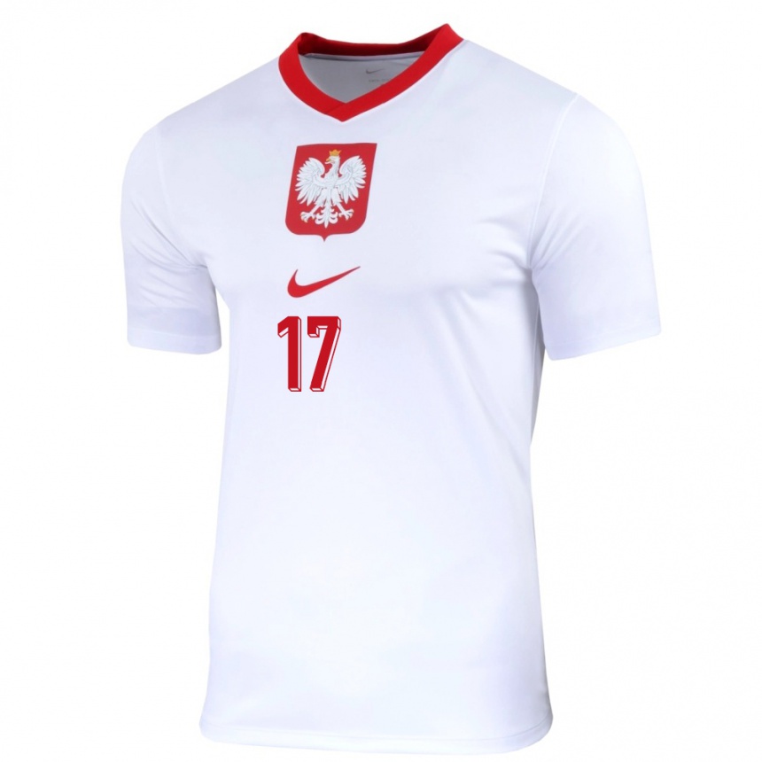 Kids Football Poland Mike Huras #17 White Home Jersey 24-26 T-Shirt Australia