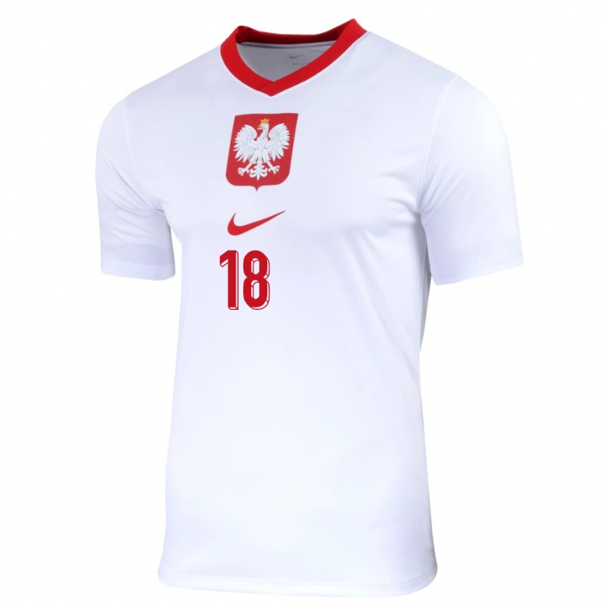 Kids Football Poland Nikol Kaletka #18 White Home Jersey 24-26 T-Shirt Australia