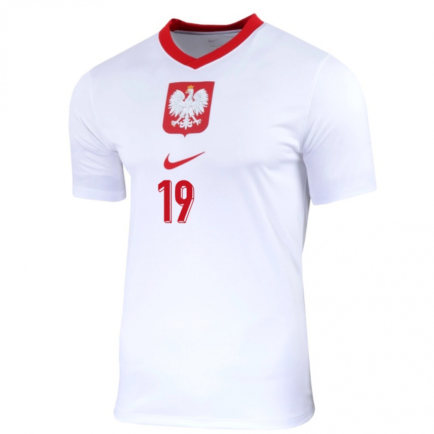 Kids Football Poland Jan Faberski #19 White Home Jersey 24-26 T-Shirt Australia