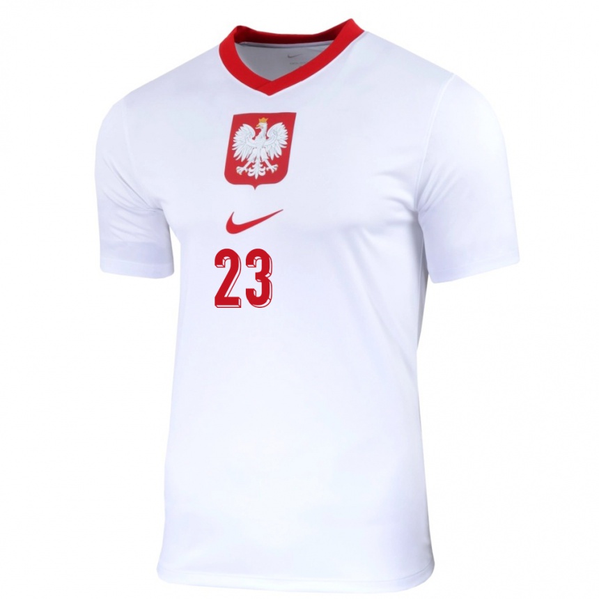 Kids Football Poland Krzysztof Piatek #23 White Home Jersey 24-26 T-Shirt Australia