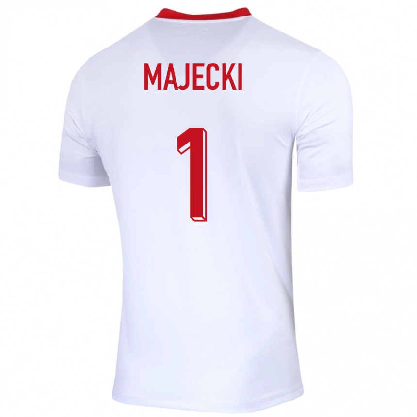 Kids Football Poland Radoslaw Majecki #1 White Home Jersey 24-26 T-Shirt Australia