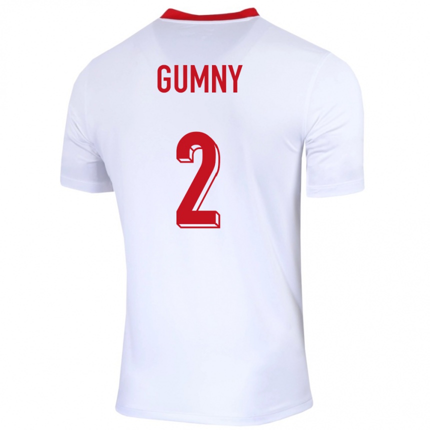 Kids Football Poland Robert Gumny #2 White Home Jersey 24-26 T-Shirt Australia