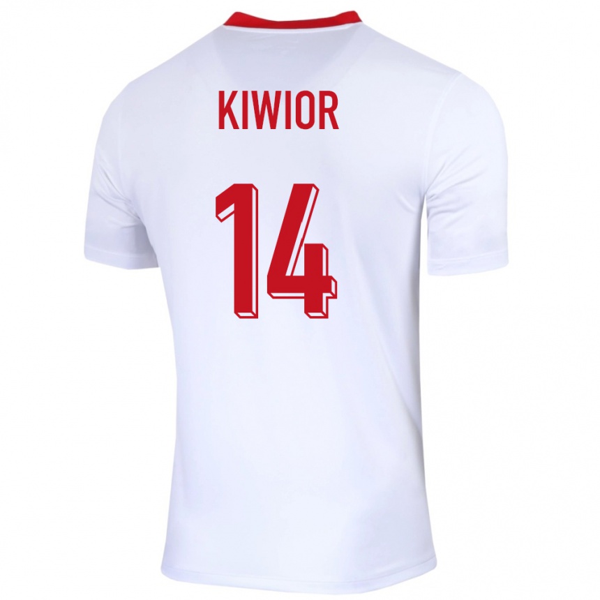 Kids Football Poland Jakub Kiwior #14 White Home Jersey 24-26 T-Shirt Australia