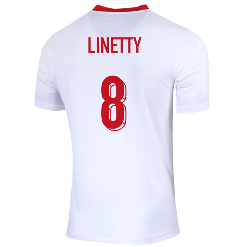 Kids Football Poland Karol Linetty #8 White Home Jersey 24-26 T-Shirt Australia