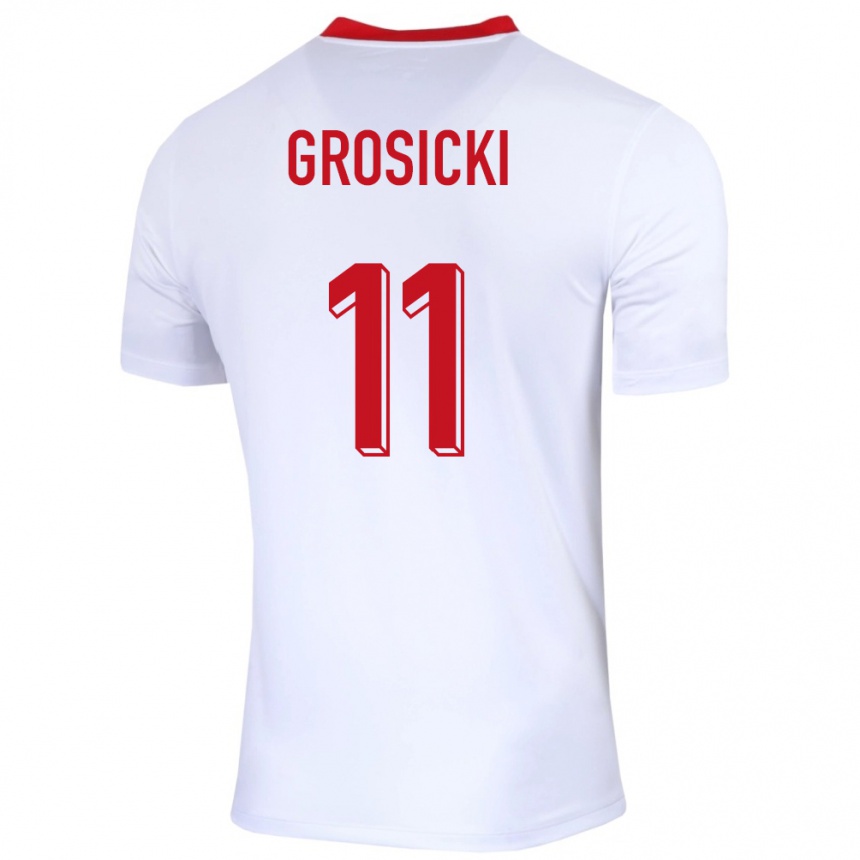 Kids Football Poland Kamil Grosicki #11 White Home Jersey 24-26 T-Shirt Australia