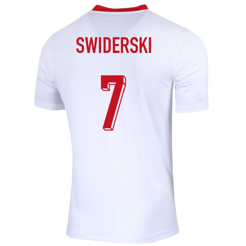 Kids Football Poland Karol Swiderski #7 White Home Jersey 24-26 T-Shirt Australia