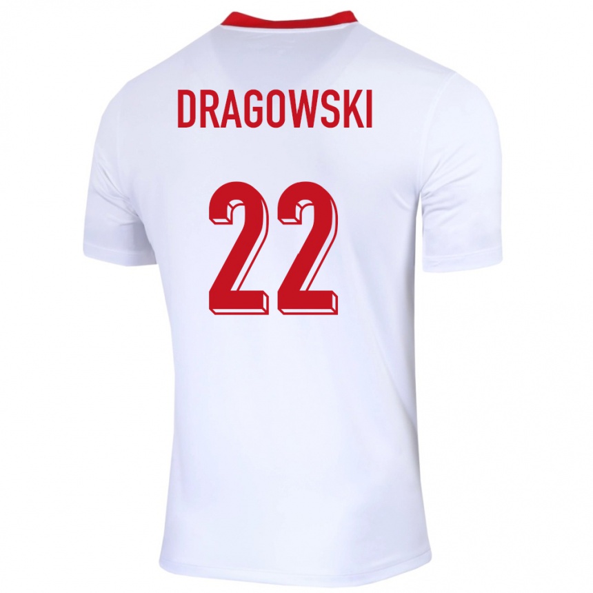 Kids Football Poland Bartlomiej Dragowski #22 White Home Jersey 24-26 T-Shirt Australia