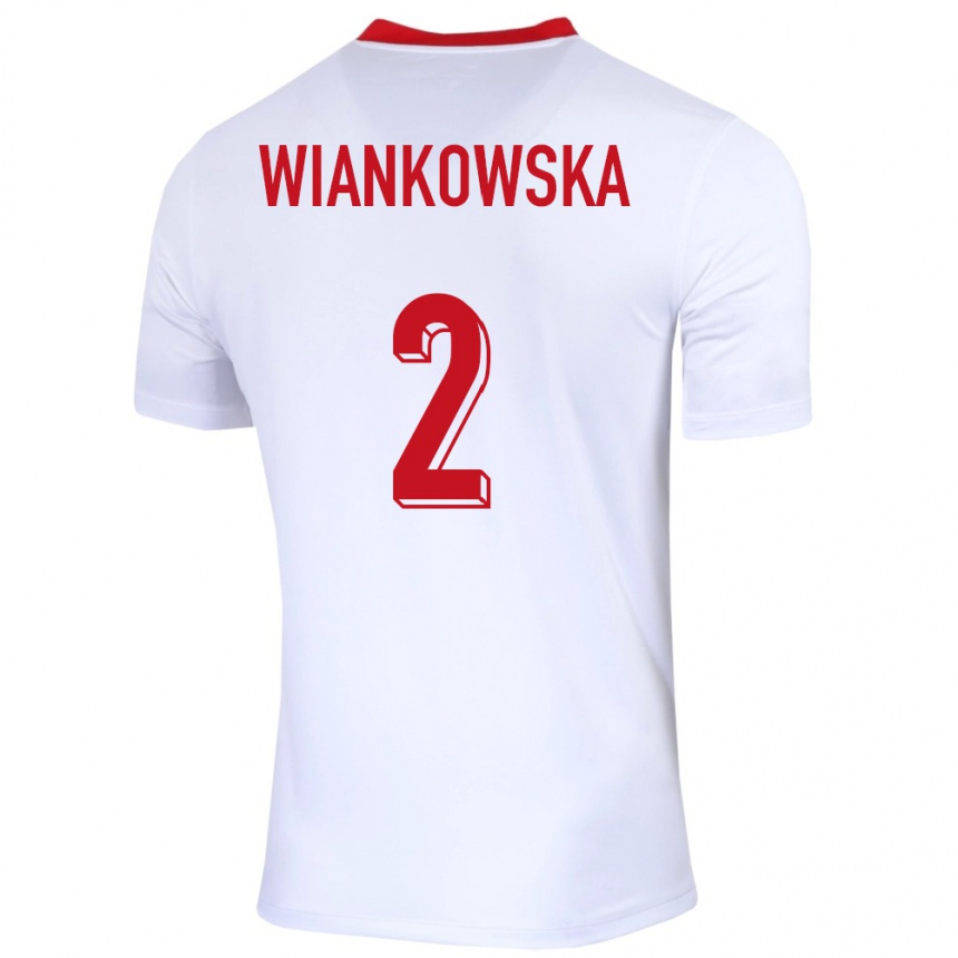 Kids Football Poland Martyna Wiankowska #2 White Home Jersey 24-26 T-Shirt Australia