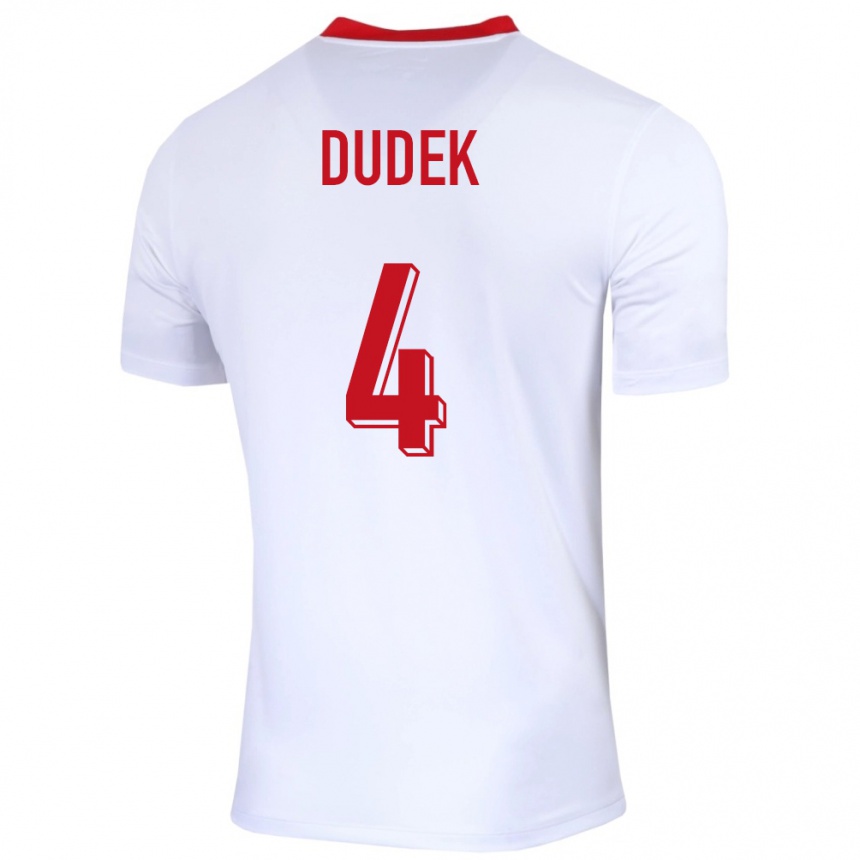 Kids Football Poland Paulina Dudek #4 White Home Jersey 24-26 T-Shirt Australia