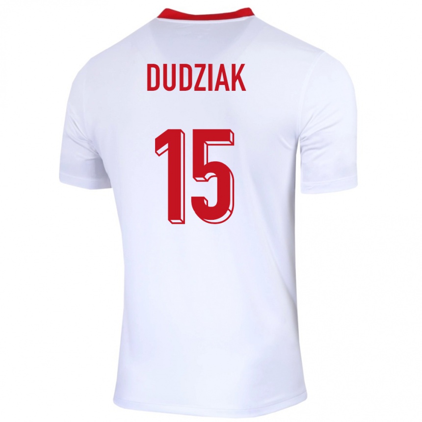 Kids Football Poland Aleksandra Dudziak #15 White Home Jersey 24-26 T-Shirt Australia