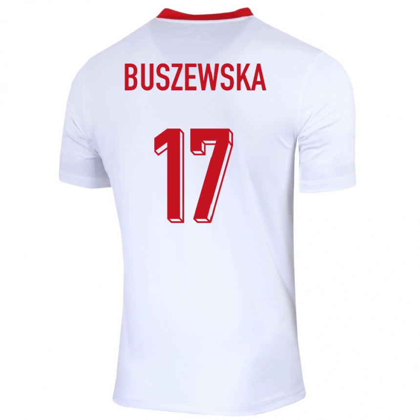 Kids Football Poland Zofia Buszewska #17 White Home Jersey 24-26 T-Shirt Australia