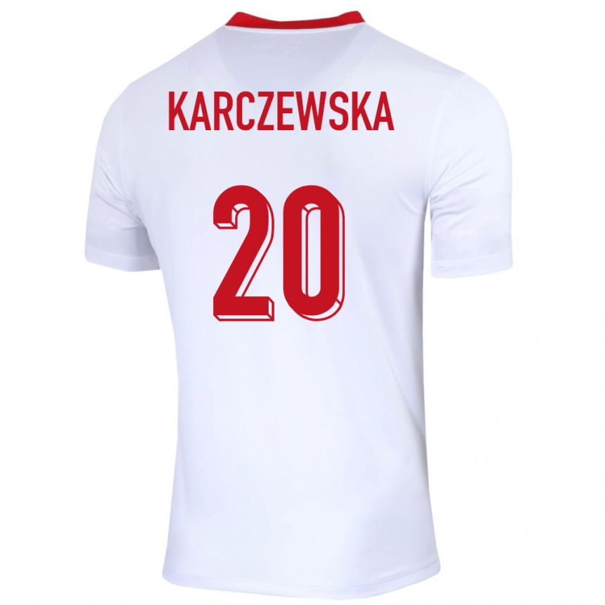 Kids Football Poland Nikola Karczewska #20 White Home Jersey 24-26 T-Shirt Australia