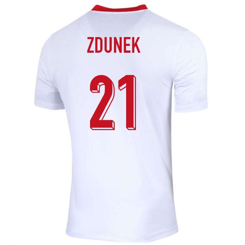 Kids Football Poland Emilia Zdunek #21 White Home Jersey 24-26 T-Shirt Australia