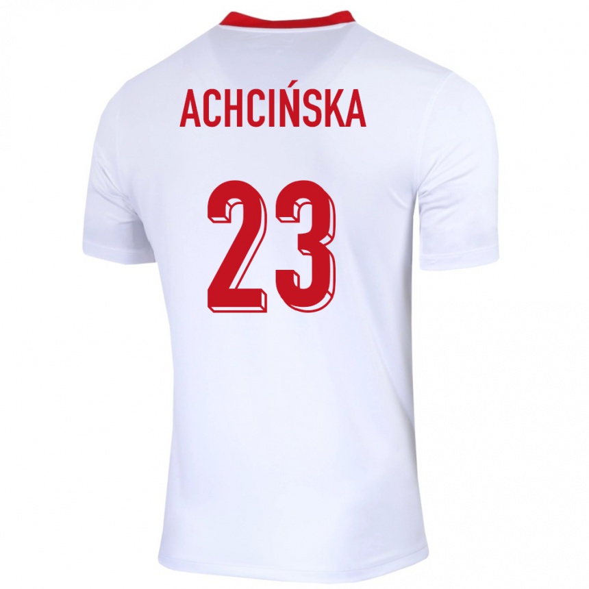 Kids Football Poland Adriana Achcinska #23 White Home Jersey 24-26 T-Shirt Australia