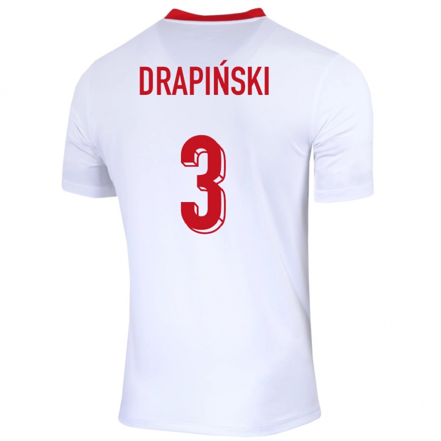 Kids Football Poland Igor Drapinski #3 White Home Jersey 24-26 T-Shirt Australia