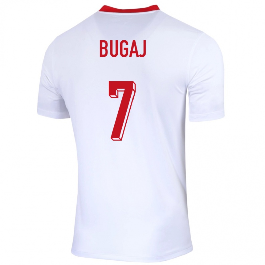 Kids Football Poland Dawid Bugaj #7 White Home Jersey 24-26 T-Shirt Australia