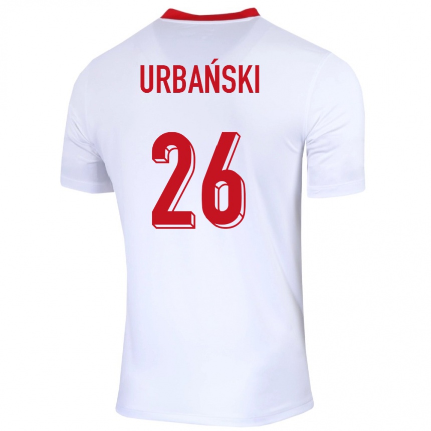 Kids Football Poland Kacper Urbanski #26 White Home Jersey 24-26 T-Shirt Australia