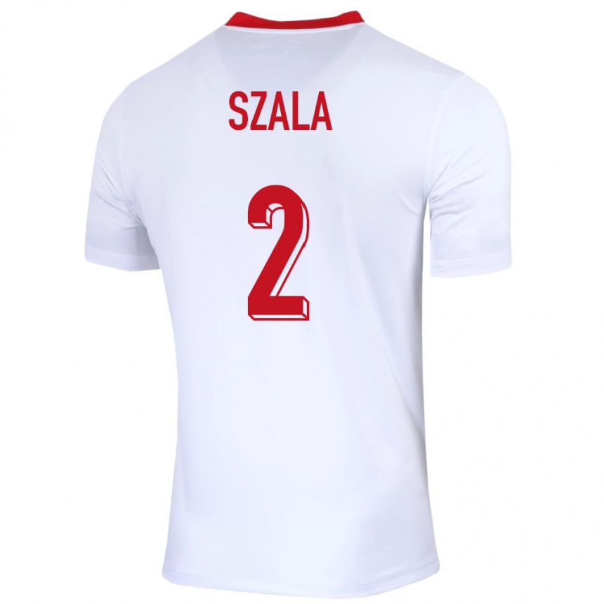 Kids Football Poland Dominik Szala #2 White Home Jersey 24-26 T-Shirt Australia