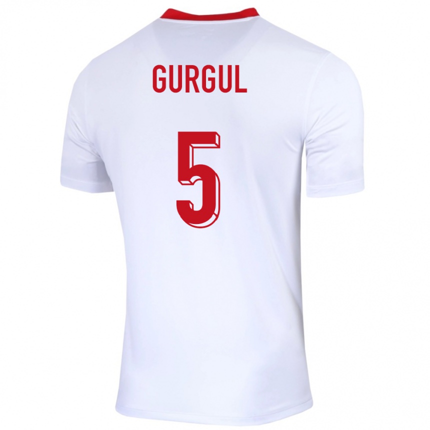 Kids Football Poland Michal Gurgul #5 White Home Jersey 24-26 T-Shirt Australia