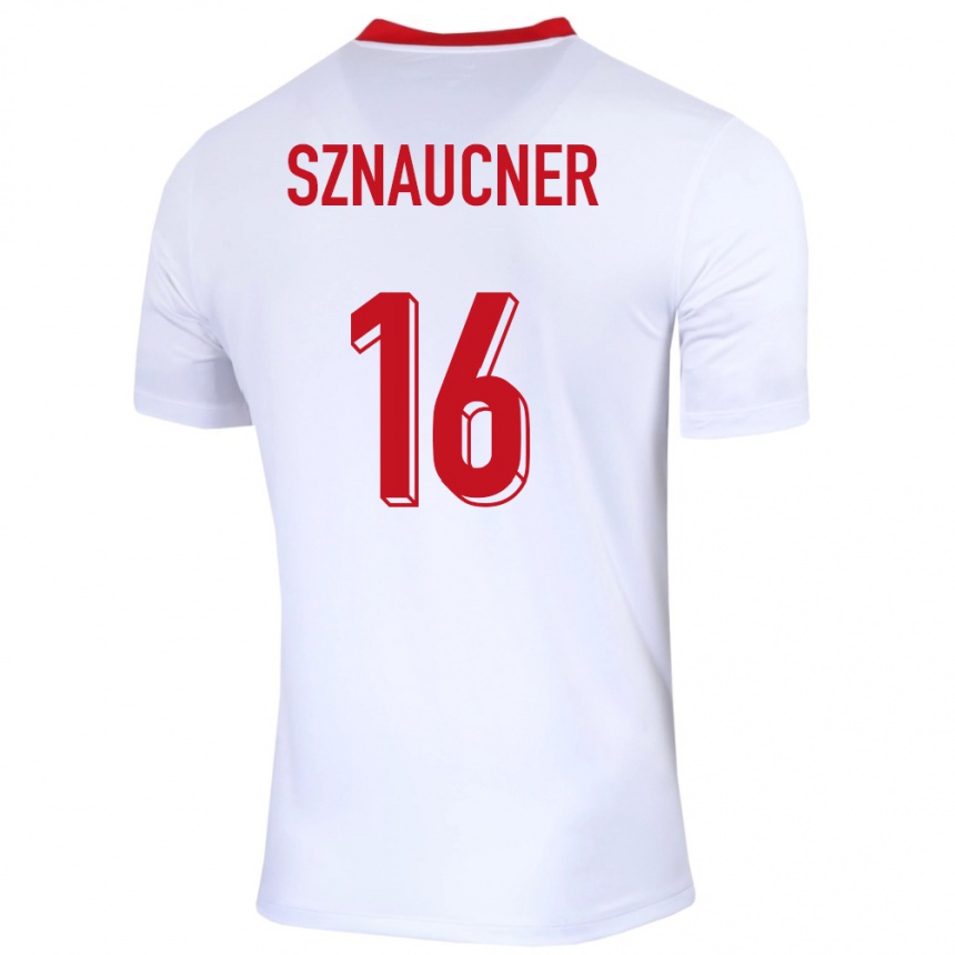 Kids Football Poland Maksymilian Sznaucner #16 White Home Jersey 24-26 T-Shirt Australia