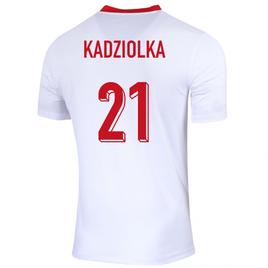 Kids Football Poland Szymon Kadziolka #21 White Home Jersey 24-26 T-Shirt Australia