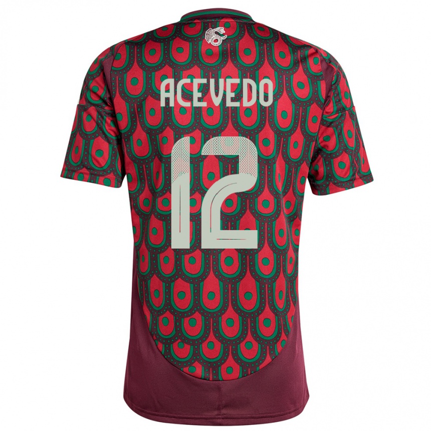 Kids Football Mexico Carlos Acevedo #12 Maroon Home Jersey 24-26 T-Shirt Australia