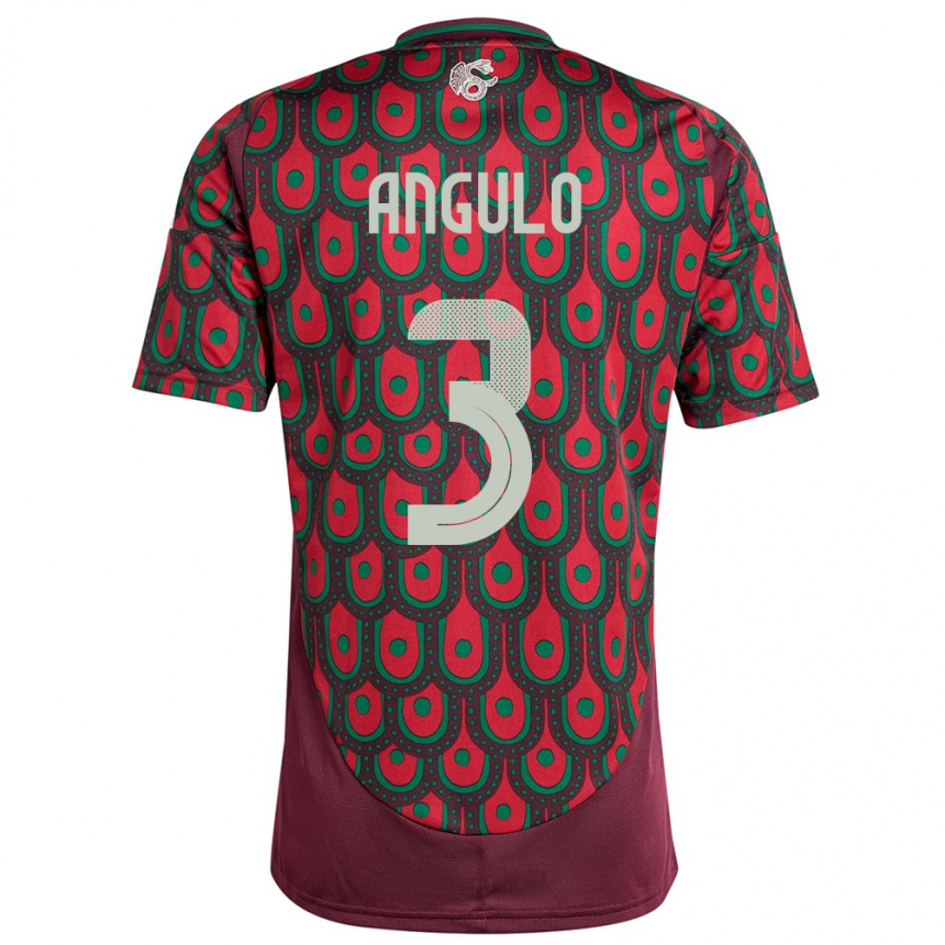 Kids Football Mexico Jesus Angulo #3 Maroon Home Jersey 24-26 T-Shirt Australia