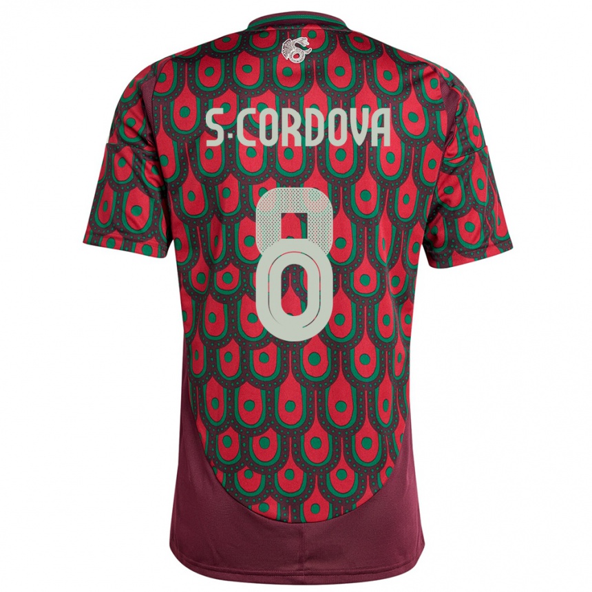 Kids Football Mexico Sebastian Cordova #8 Maroon Home Jersey 24-26 T-Shirt Australia