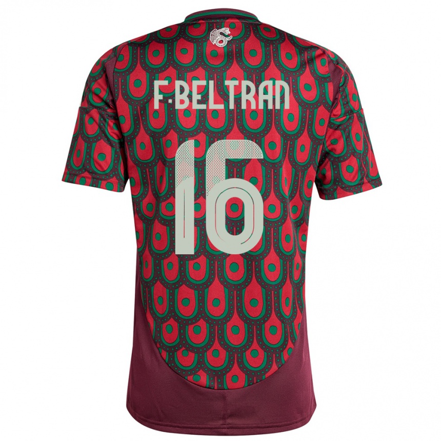 Kids Football Mexico Fernando Beltran #16 Maroon Home Jersey 24-26 T-Shirt Australia