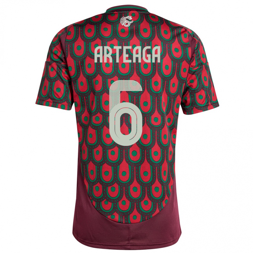 Kids Football Mexico Gerardo Arteaga #6 Maroon Home Jersey 24-26 T-Shirt Australia