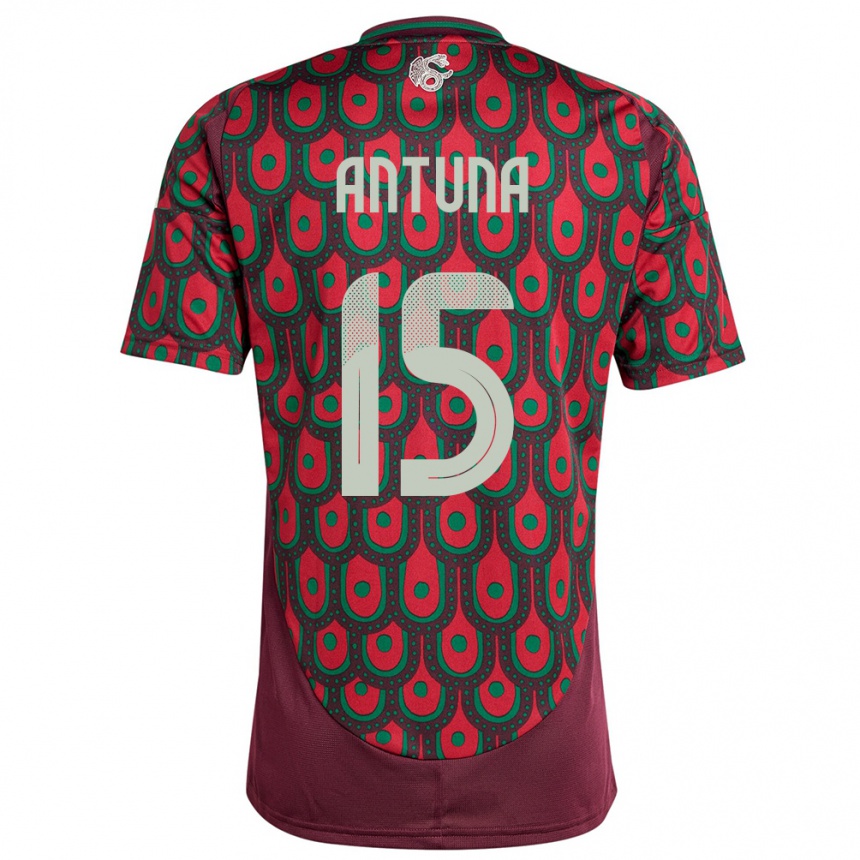 Kids Football Mexico Uriel Antuna #15 Maroon Home Jersey 24-26 T-Shirt Australia