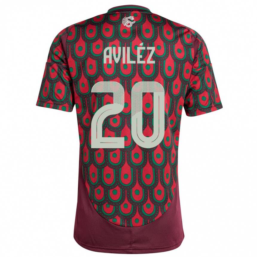 Kids Football Mexico Aylin Avilez #20 Maroon Home Jersey 24-26 T-Shirt Australia