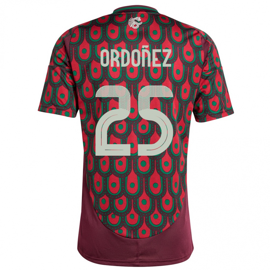 Kids Football Mexico Diana Ordonez #25 Maroon Home Jersey 24-26 T-Shirt Australia