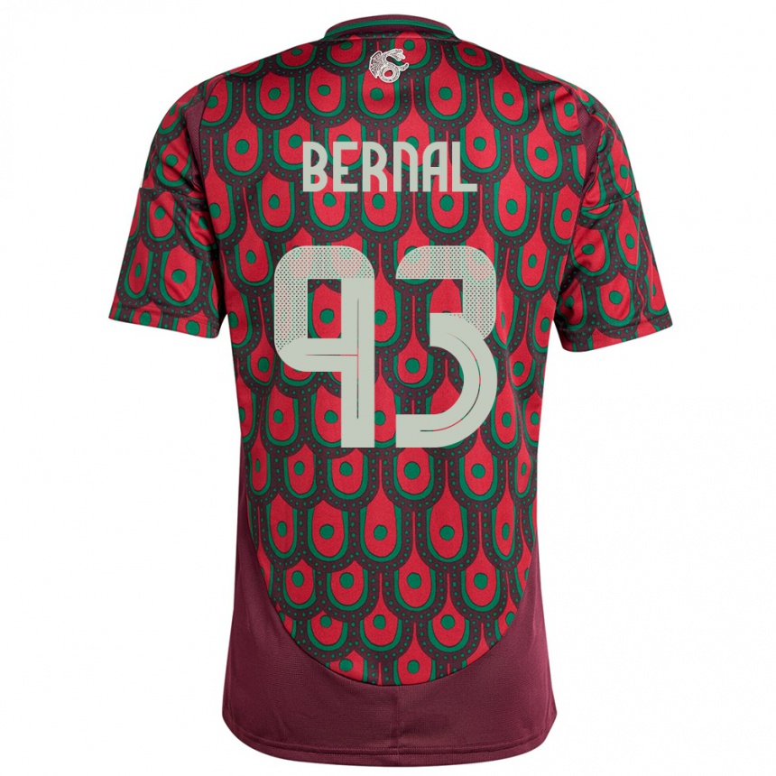 Kids Football Mexico Rebeca Bernal #93 Maroon Home Jersey 24-26 T-Shirt Australia