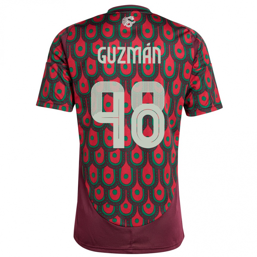 Kids Football Mexico Kinberly Guzman #98 Maroon Home Jersey 24-26 T-Shirt Australia