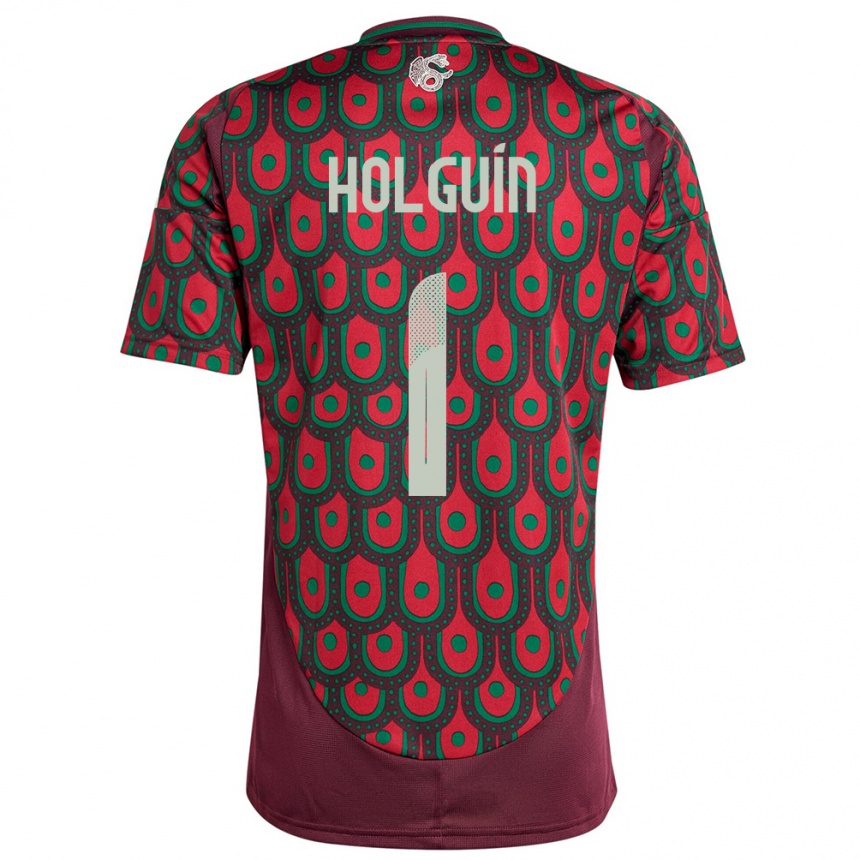 Kids Football Mexico Hector Holguin #1 Maroon Home Jersey 24-26 T-Shirt Australia