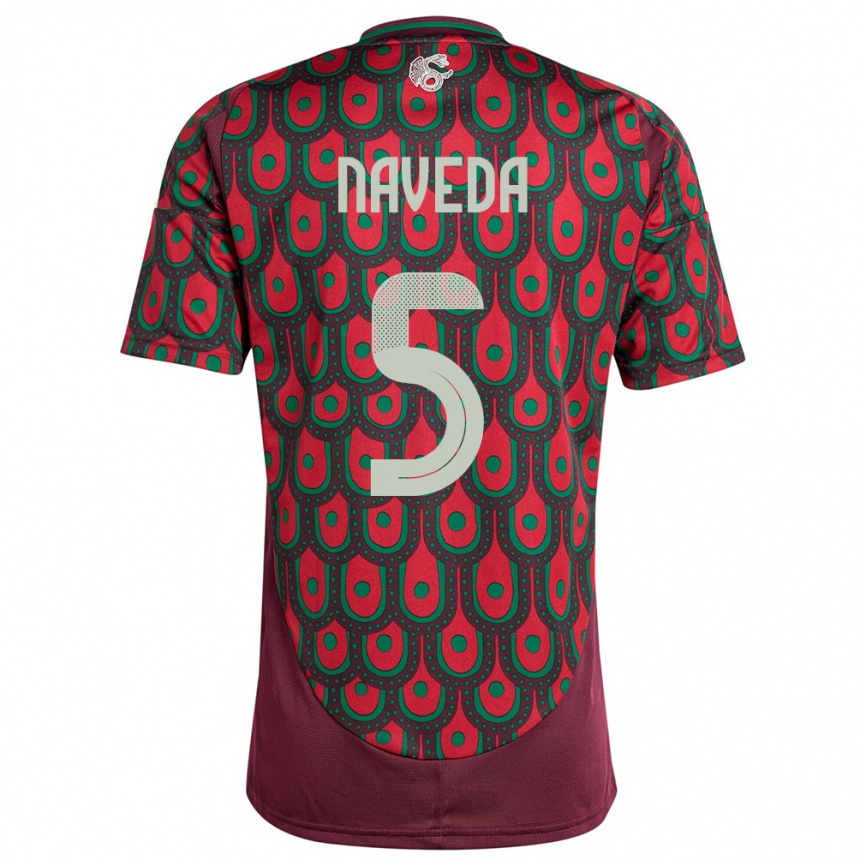 Kids Football Mexico Santiago Naveda #5 Maroon Home Jersey 24-26 T-Shirt Australia