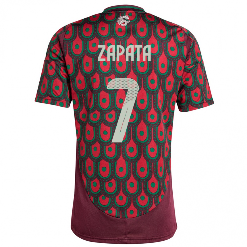 Kids Football Mexico Angel Zapata #7 Maroon Home Jersey 24-26 T-Shirt Australia