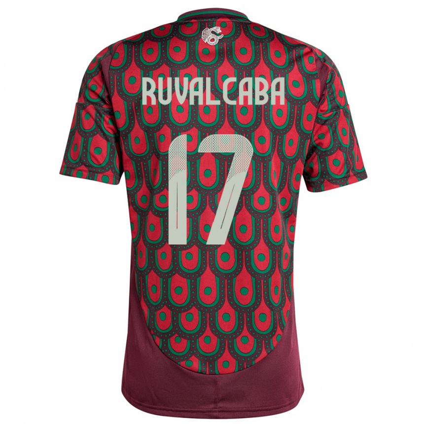 Kids Football Mexico Jorge Ruvalcaba #17 Maroon Home Jersey 24-26 T-Shirt Australia