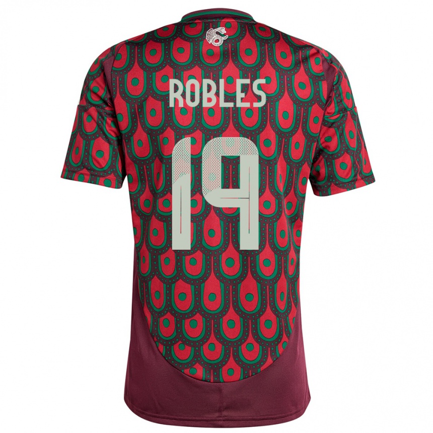 Kids Football Mexico Angel Robles #19 Maroon Home Jersey 24-26 T-Shirt Australia