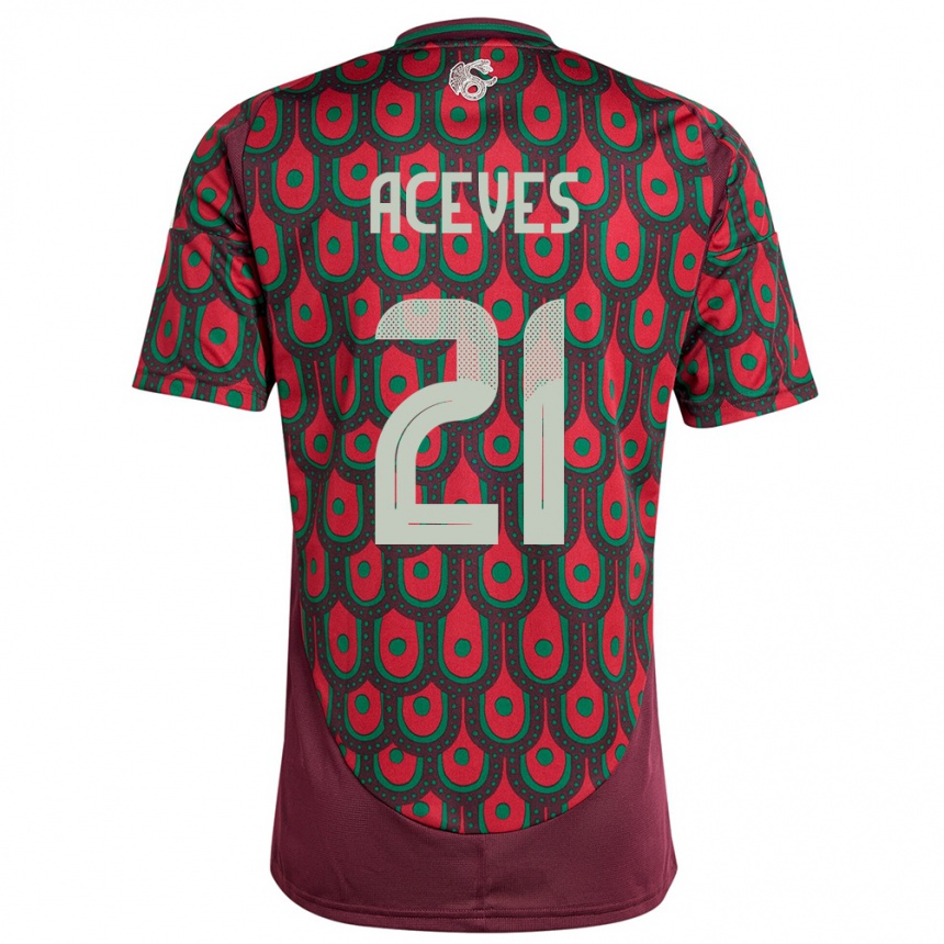 Kids Football Mexico Daniel Aceves #21 Maroon Home Jersey 24-26 T-Shirt Australia